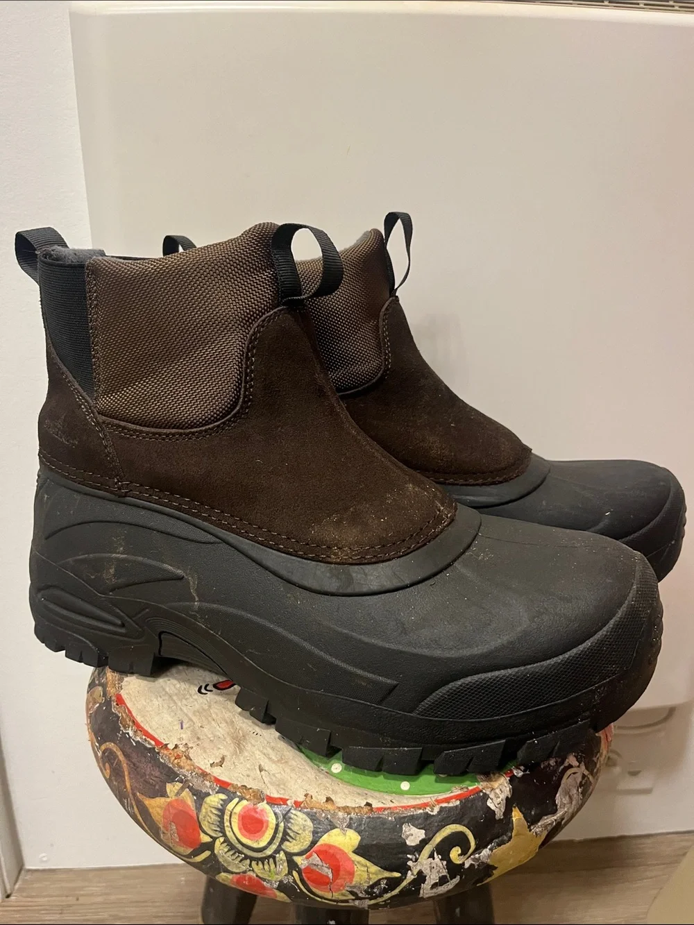 Men's Brown Staheekum Waterproof Slip-On rugged Winter Boots
